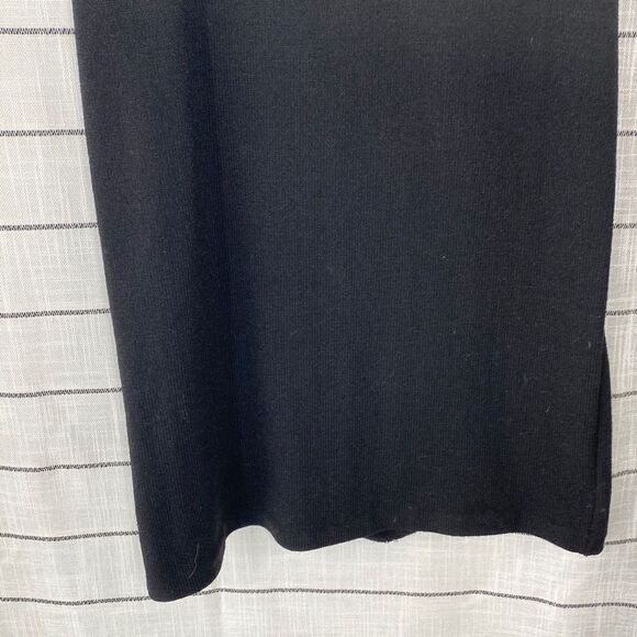 EL Ana Women's Midi Stretch Knit Mesh Lace Inset Lined Dress Sleeveless Black L - Picture 7 of 14